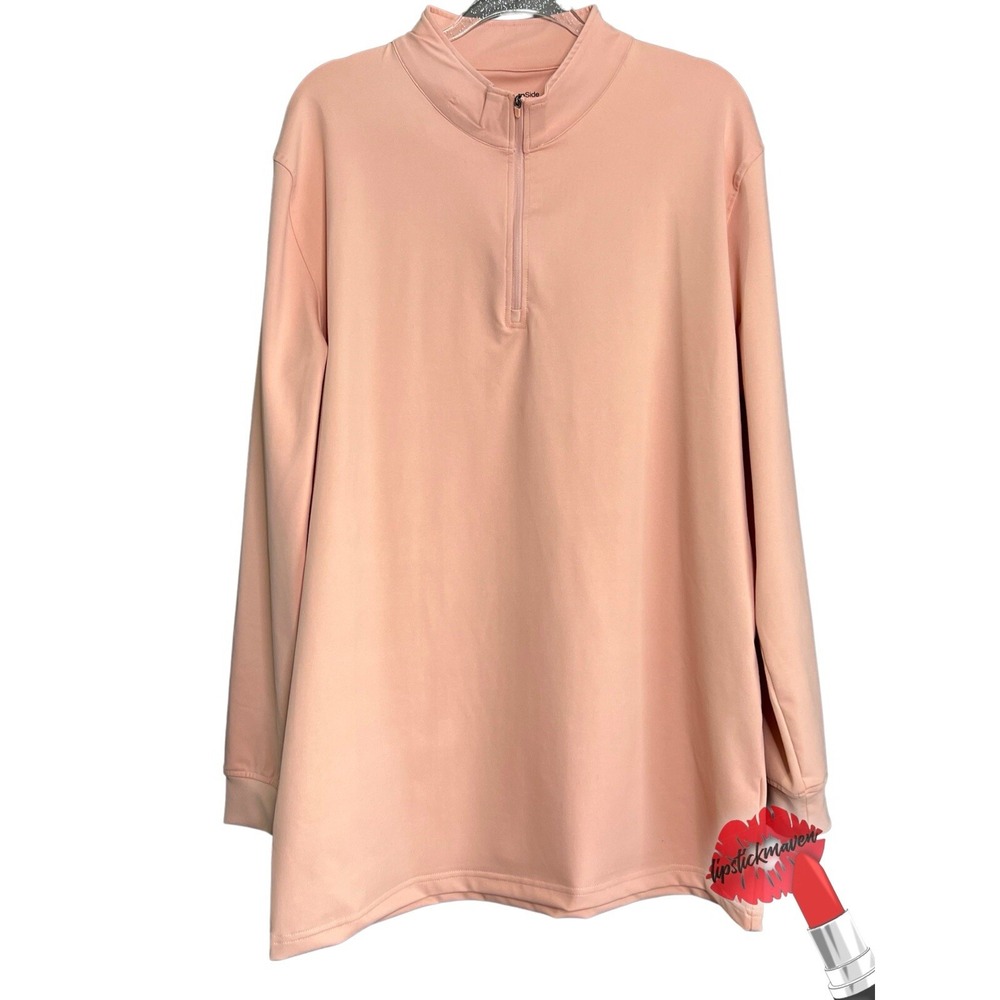 GreenSide Golf Pullover Men XXL 1/4 Zip‎ L/S Shirt Light Orange Athletic Fit
